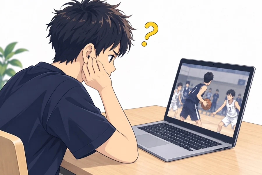 自分の試合映像を見返しても課題がわからず考え込む選手