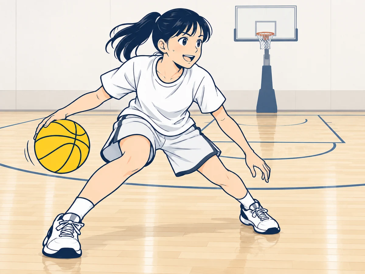 もっと上手くなろうと、意欲的にドリブルを練習する少女